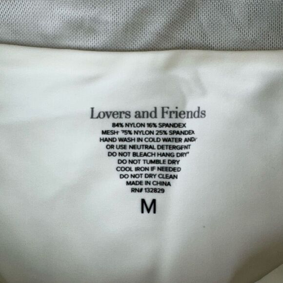 Lovers + Friends Cashel High Waist Bikini Bottom in White Sheer Mesh Stripes Che - Picture 11 of 13